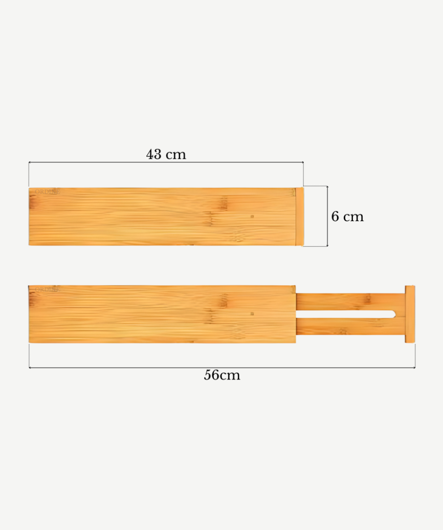 ORGANIZER DO SZUFLADY ORDINE 4x PRZEGRÓDKA SEPARATOR ROZSZERZANY BAMBUSOWY