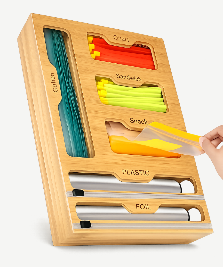 ORGANIZER DO KUCHNI BAMBUSOWY ORDINE DYSPENSER DO FOLII SPOŻYWCZEJ OBCINACZ